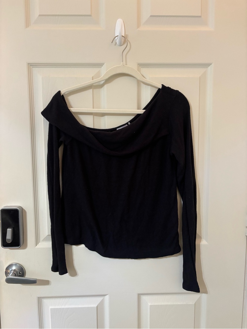 Urban Outfitters Black Off-Shoulder Long Sleeve Top